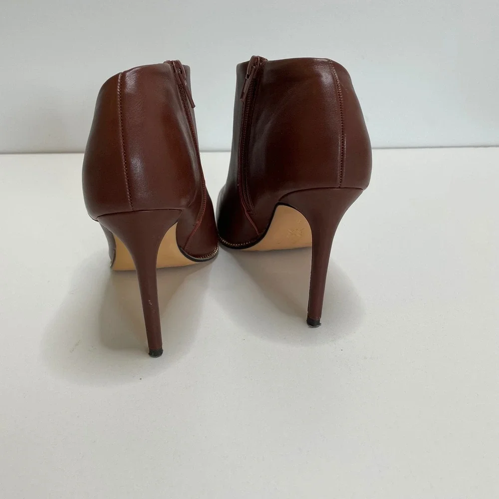 Madden Girl Hadix Cognac Brown Pointed Toe Chain Detail Stiletto Booties Size 9M